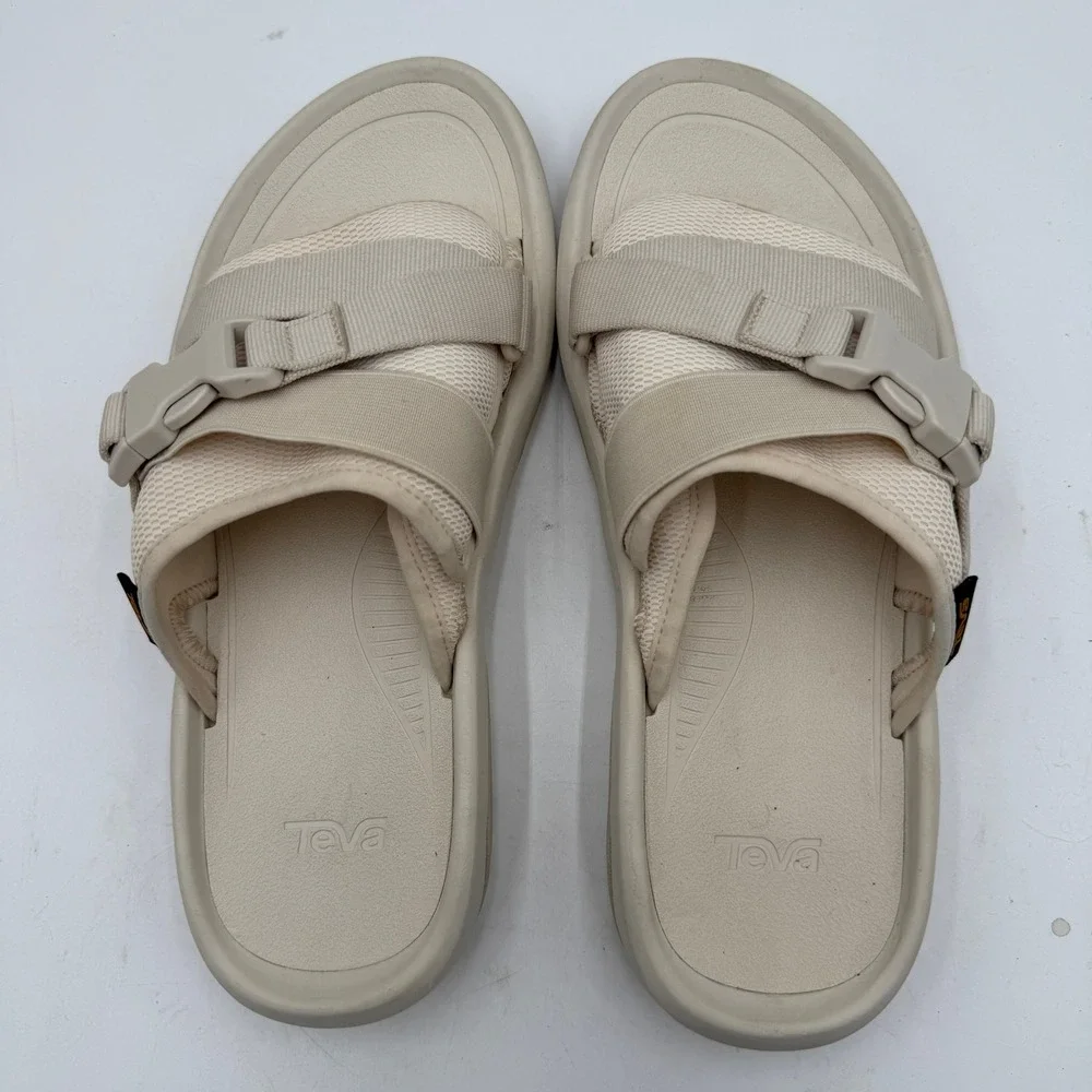 Teva Hurricane Verge Slides Birch Beige Adjustable Buckle Sport Sandals Mens 9